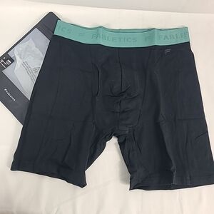 NEW Fabletics The 24-7 Boxer Brief Black/Misty Jade Sz S
